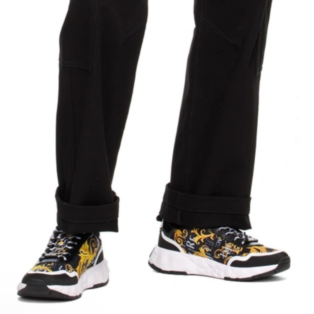 Versace Jeans Couture- Mens Atom Baroque logo zip sneakers